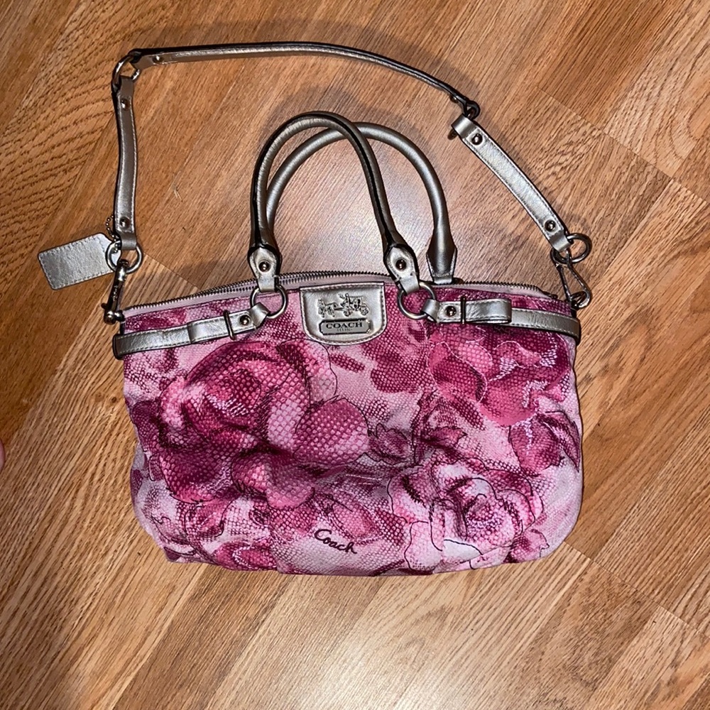 Pink Floral Coach purse